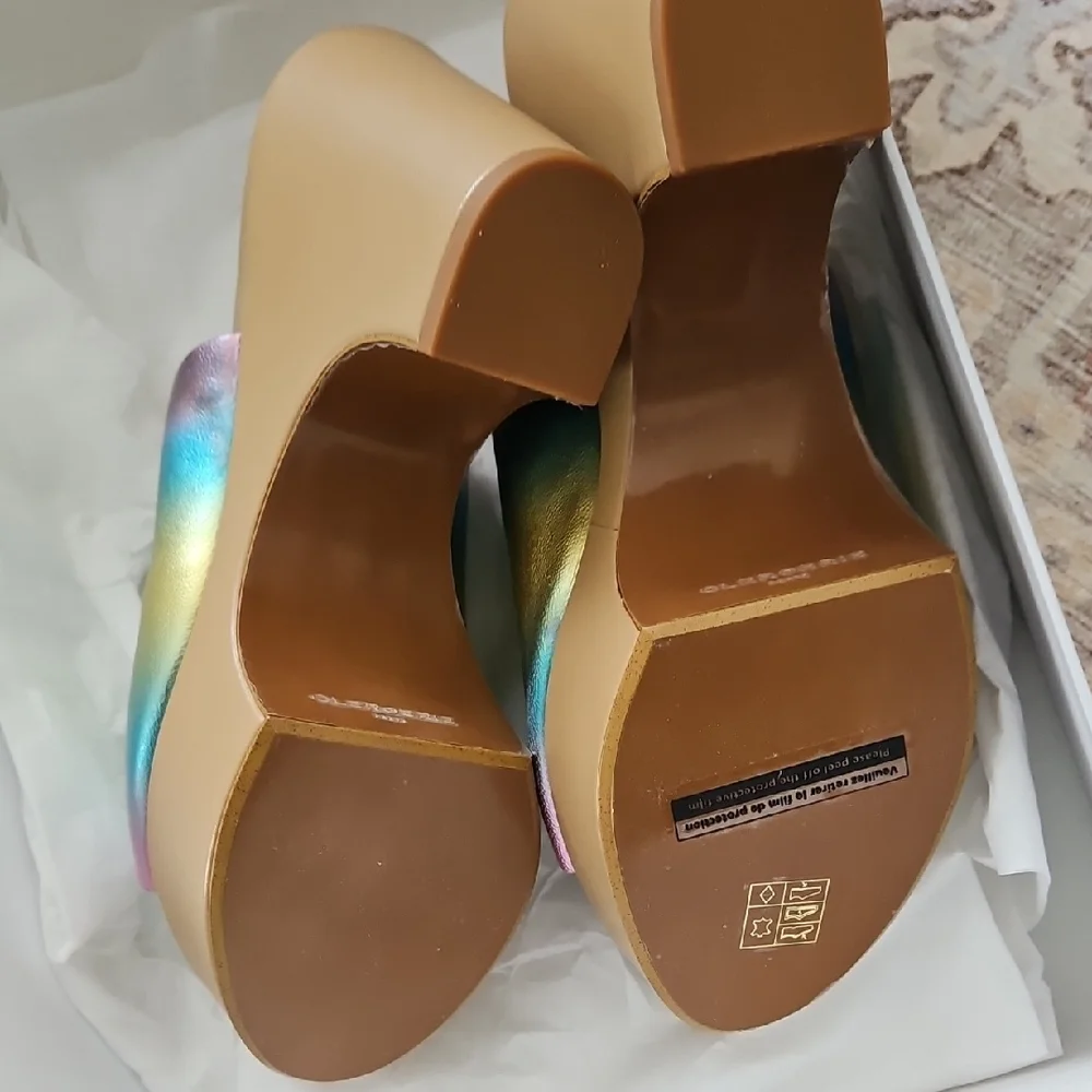 Vera Multicolor Pastel Platform Sandals 9.5